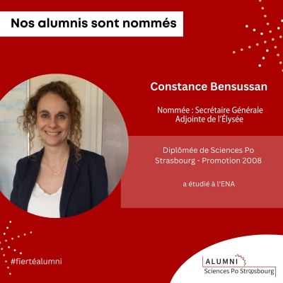 Constance BENSUSSAN, Nommée Secrétaire générale adjointe de l&#039;Élysée